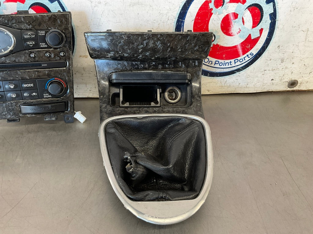2008 Infiniti G37 Manual Shifter Boot Bezel Clock Radio AC