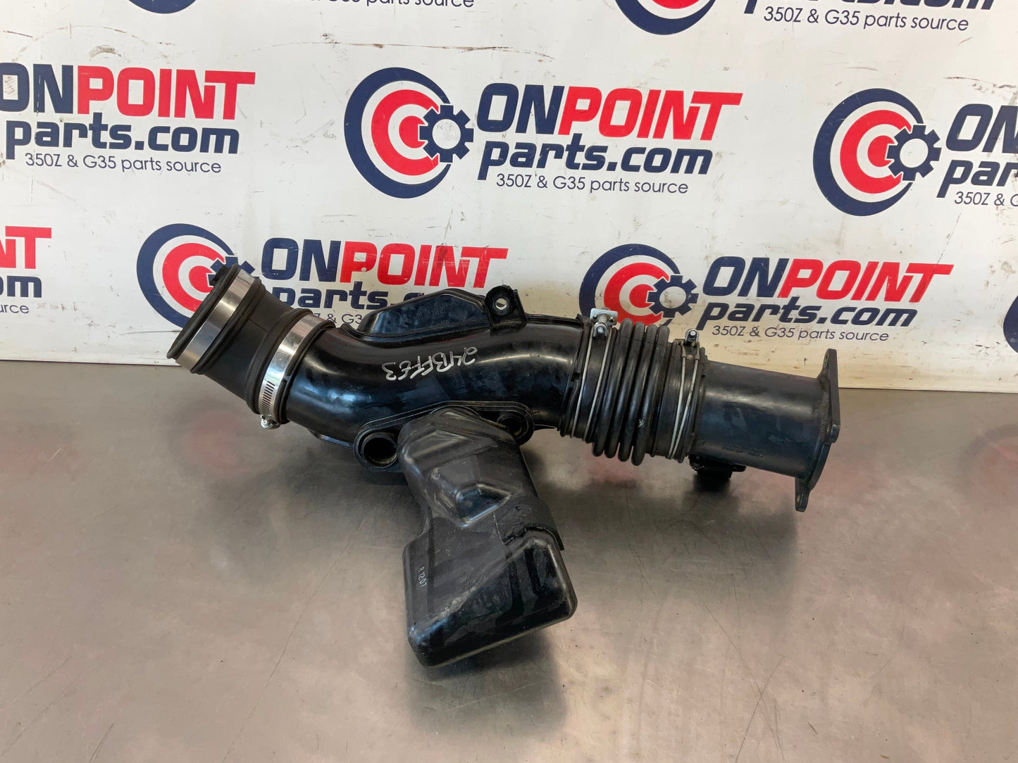 2005 Infiniti G35 Air Intake Duct Tube Resonator MAF Mass Airflow OEM 24BFFE3 - On Point Parts Inc
