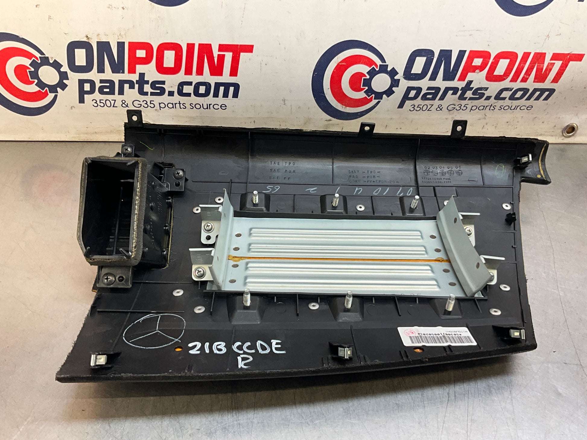 2008 Nissan 350Z Passenger Right Upper Dash Panel with Vent OEM 21BCCDE - On Point Parts Inc