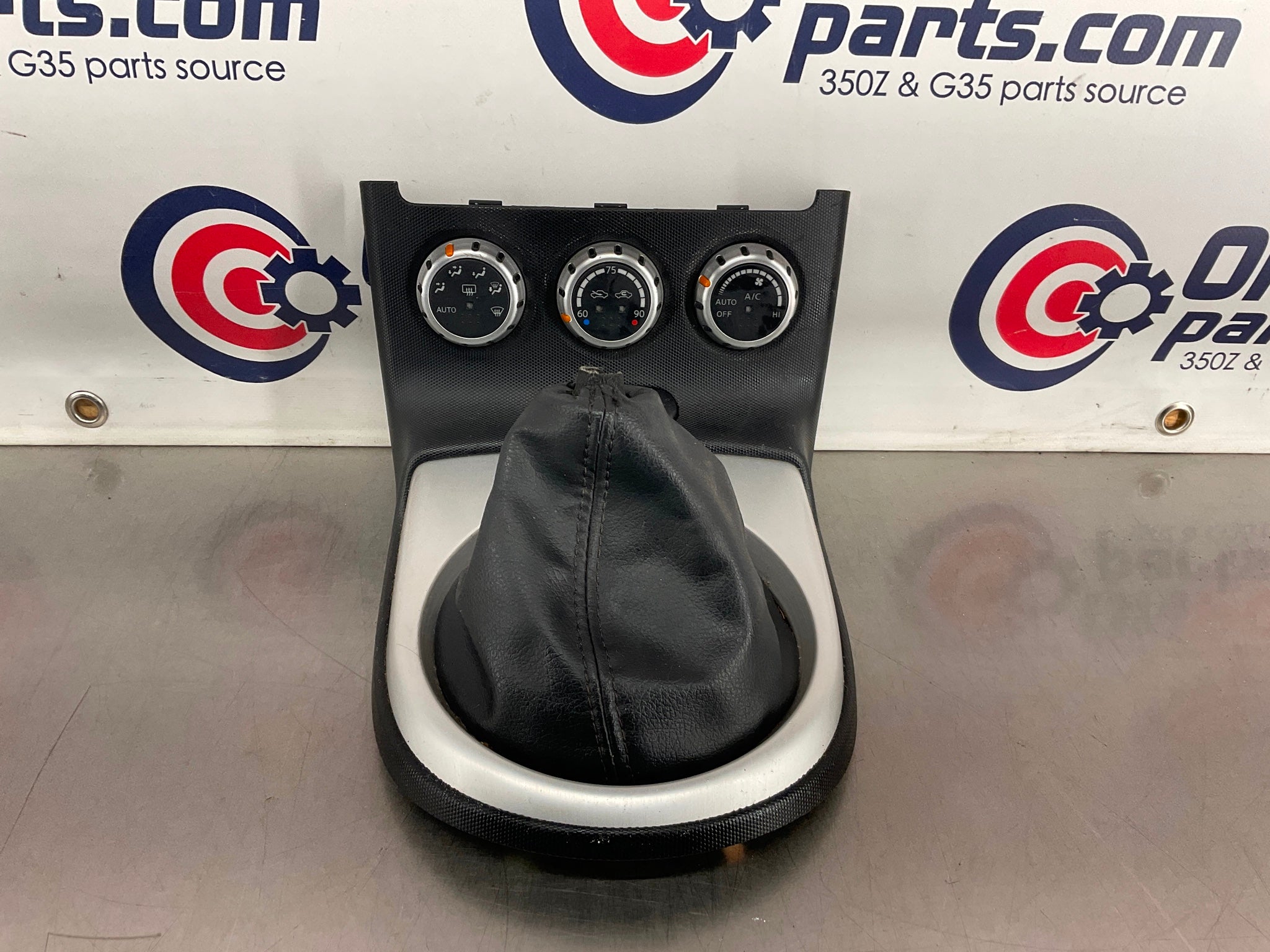 2006 Nissan 350Z Manual Shifter Boot Bezel Trim with AC Controls