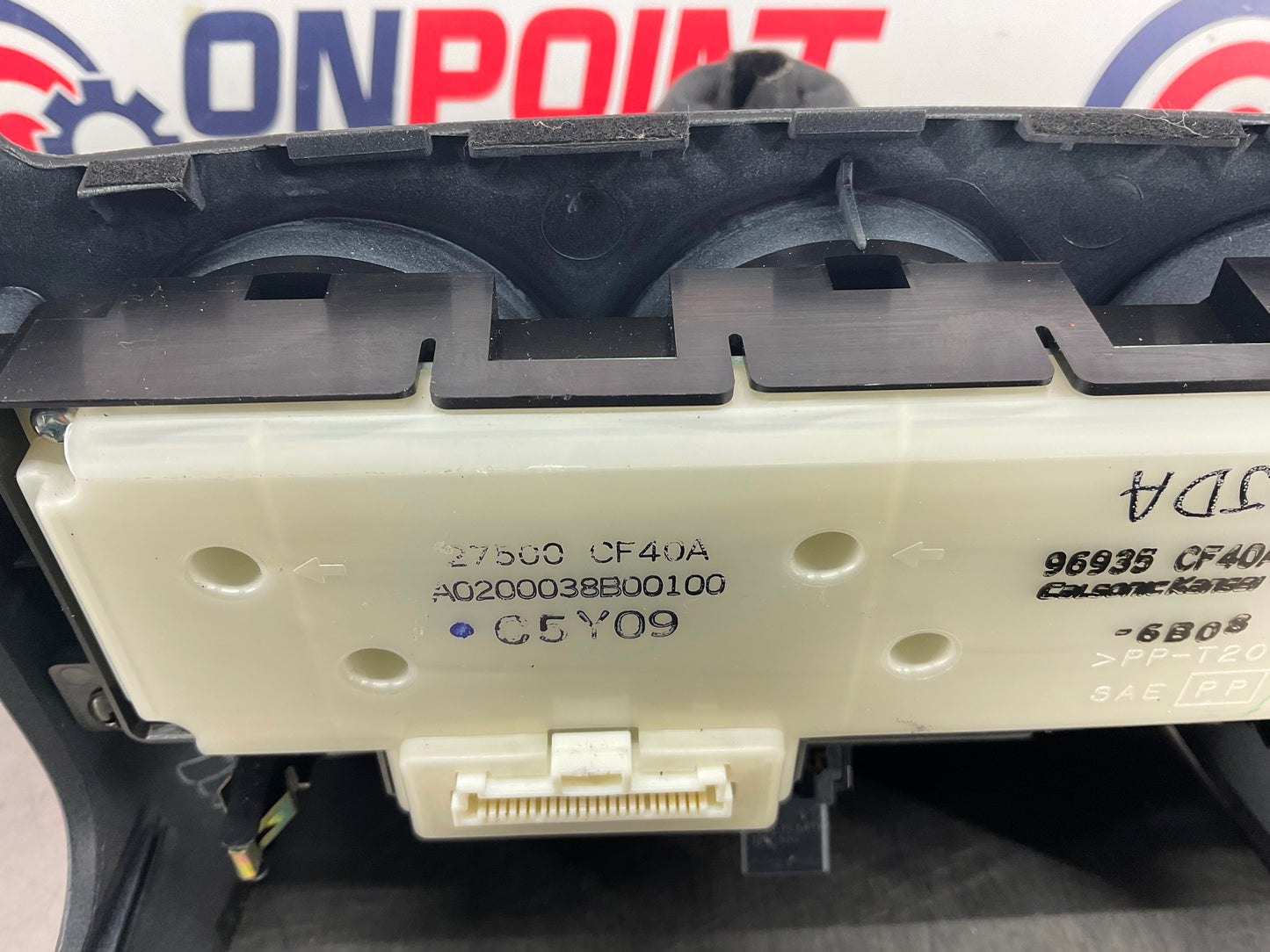 2006 Nissan 350Z Manual Shifter Boot Bezel Trim with AC Controls OEM 15BAJDA - On Point Parts Inc